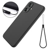 Xiaomi Poco M6/Redmi 13R Liquid Silikone Cover med Strop - Sort