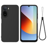Xiaomi Poco C81 Pro Flydende silikone cover med håndrem - Sort