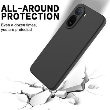 Xiaomi Poco C81 Pro Flydende silikone cover med håndrem - Sort