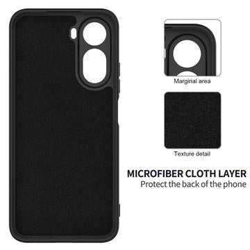 Xiaomi Poco C81 Pro Flydende silikone cover med håndrem - Sort