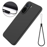 Xiaomi Poco C81 Pro Flydende silikone cover med håndrem - Sort