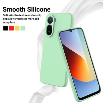 Xiaomi Poco C81 Pro Flydende silikone cover med håndrem - Grøn