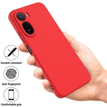 Xiaomi Poco C81 Pro Flydende silikone cover med håndrem - Rød