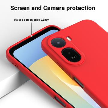 Xiaomi Poco C81 Pro Flydende silikone cover med håndrem - Rød