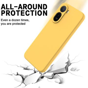 Xiaomi Poco C81 Pro Flydende silikone cover med håndrem - Gul