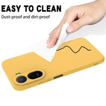 Xiaomi Poco C81 Pro Flydende silikone cover med håndrem - Gul