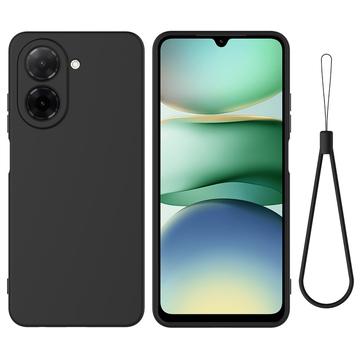 Xiaomi Poco C81x Flydende silikone cover med håndrem - Sort