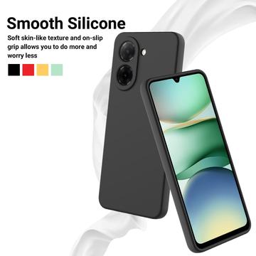 Xiaomi Poco C81x Flydende silikone cover med håndrem - Sort