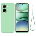 Xiaomi Poco C81x Flydende silikone cover med håndrem - Grøn