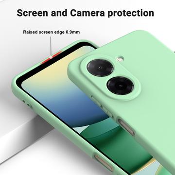 Xiaomi Poco C81x Flydende silikone cover med håndrem - Grøn