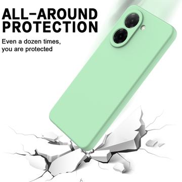 Xiaomi Poco C81x Flydende silikone cover med håndrem - Grøn