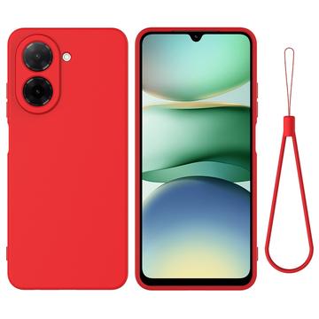 Xiaomi Poco C81x Flydende silikone cover med håndrem - Rød