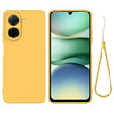 Xiaomi Poco C81x Flydende silikone cover med håndrem - Gul