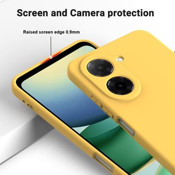 Xiaomi Poco C81x Flydende silikone cover med håndrem - Gul