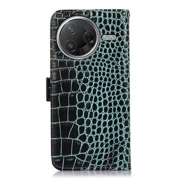 Xiaomi Poco F7 Pro Crocodile Series Læderpung med RFID - Grøn
