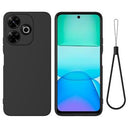 Xiaomi Poco M6 Plus Liquid Silikone Cover med Strop - Sort