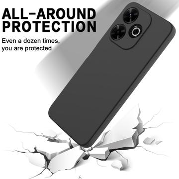 Xiaomi Poco M6 Plus Liquid Silikone Cover med Strop - Sort