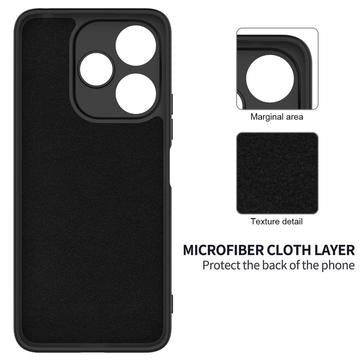 Xiaomi Poco M6 Plus Liquid Silikone Cover med Strop - Sort