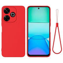 Xiaomi Poco M6 Plus Liquid Silikone Cover med Strop - Rød