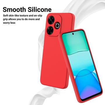 Xiaomi Poco M6 Plus Liquid Silikone Cover med Strop - Rød