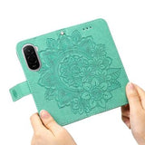 Xiaomi Poco M7 4G Mandala Series Etui med Pung - Grøn