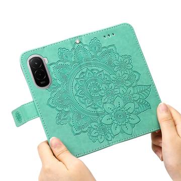 Xiaomi Poco M7 4G Mandala Series Etui med Pung - Grøn