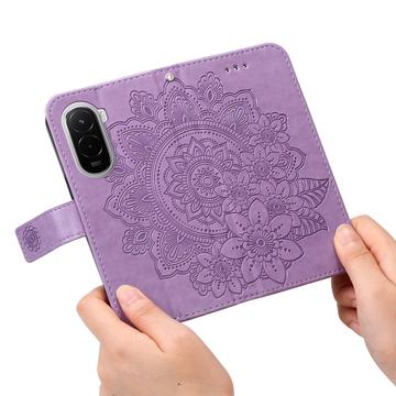 Xiaomi Poco M7 4G Mandala Series Etui med Pung - Lilla