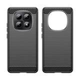 Xiaomi Poco M8/Redmi Note 15 5G Børstet TPU Cover - Karbonfiber - Sort