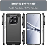 Xiaomi Poco M8/Redmi Note 15 5G Børstet TPU Cover - Karbonfiber - Sort