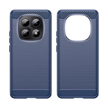 Xiaomi Poco M8/Redmi Note 15 5G Børstet TPU Cover - Karbonfiber - blå