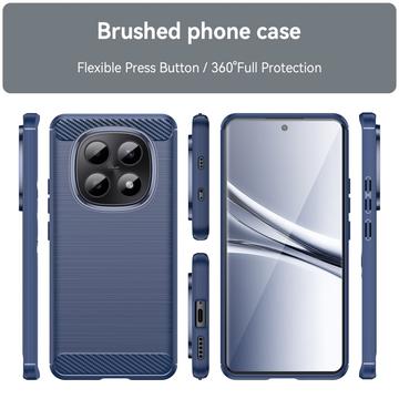 Xiaomi Poco M8/Redmi Note 15 5G Børstet TPU Cover - Karbonfiber - blå