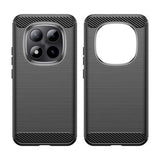 Xiaomi Poco M8 Pro/Redmi Note 15 Pro+ 5G Børstet TPU Cover - Karbonfiber - Sort