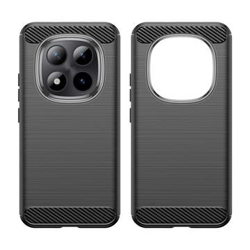 Xiaomi Poco M8 Pro/Redmi Note 15 Pro+ 5G Børstet TPU Cover - Karbonfiber - Sort
