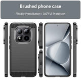 Xiaomi Poco M8 Pro/Redmi Note 15 Pro+ 5G Børstet TPU Cover - Karbonfiber - Sort