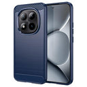 Xiaomi Poco M8 Pro/Redmi Note 15 Pro+ 5G Børstet TPU Cover - Karbonfiber - blå