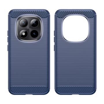 Xiaomi Poco M8 Pro/Redmi Note 15 Pro+ 5G Børstet TPU Cover - Karbonfiber - blå