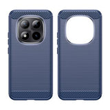 Xiaomi Poco M8 Pro/Redmi Note 15 Pro+ 5G Børstet TPU Cover - Karbonfiber - blå