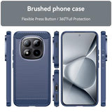 Xiaomi Poco M8 Pro/Redmi Note 15 Pro+ 5G Børstet TPU Cover - Karbonfiber - blå