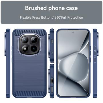 Xiaomi Poco M8 Pro/Redmi Note 15 Pro+ 5G Børstet TPU Cover - Karbonfiber - blå