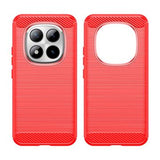 Xiaomi Poco M8 Pro/Redmi Note 15 Pro+ 5G Børstet TPU Cover - Karbonfiber - rød