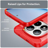 Xiaomi Poco M8 Pro/Redmi Note 15 Pro+ 5G Børstet TPU Cover - Karbonfiber - rød