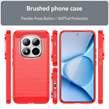 Xiaomi Poco M8 Pro/Redmi Note 15 Pro+ 5G Børstet TPU Cover - Karbonfiber - rød