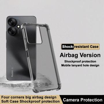 Xiaomi Redmi 13C 5G/13R Imak Faldsikkert TPU Cover - Gennemsigtig Sort