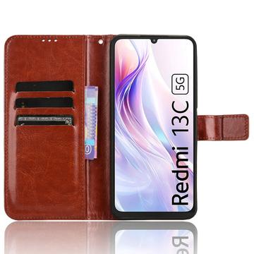 Xiaomi Redmi 13C 5G/Poco M6 Pung Cover med Magnetisk Lukning - Brun