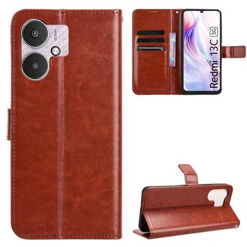 Xiaomi Redmi 13C 5G/Poco M6 Pung Cover med Magnetisk Lukning - Brun