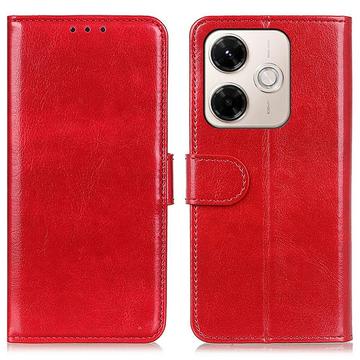 Xiaomi Redmi 13x Pung Etui med Stativ - rød