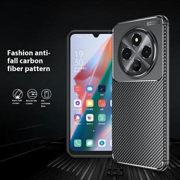 Xiaomi Redmi 14R/14C/Poco C75 Beetle Karbonfiber TPU Cover - Sort
