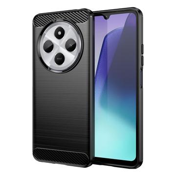 Xiaomi Redmi 14C Børstet TPU Cover - Karbonfiber - Sort