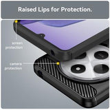 Xiaomi Redmi 14C Børstet TPU Cover - Karbonfiber - Sort