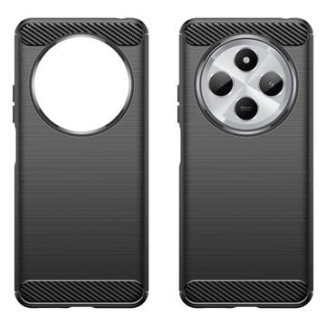 Xiaomi Redmi 14C Børstet TPU Cover - Karbonfiber - Sort